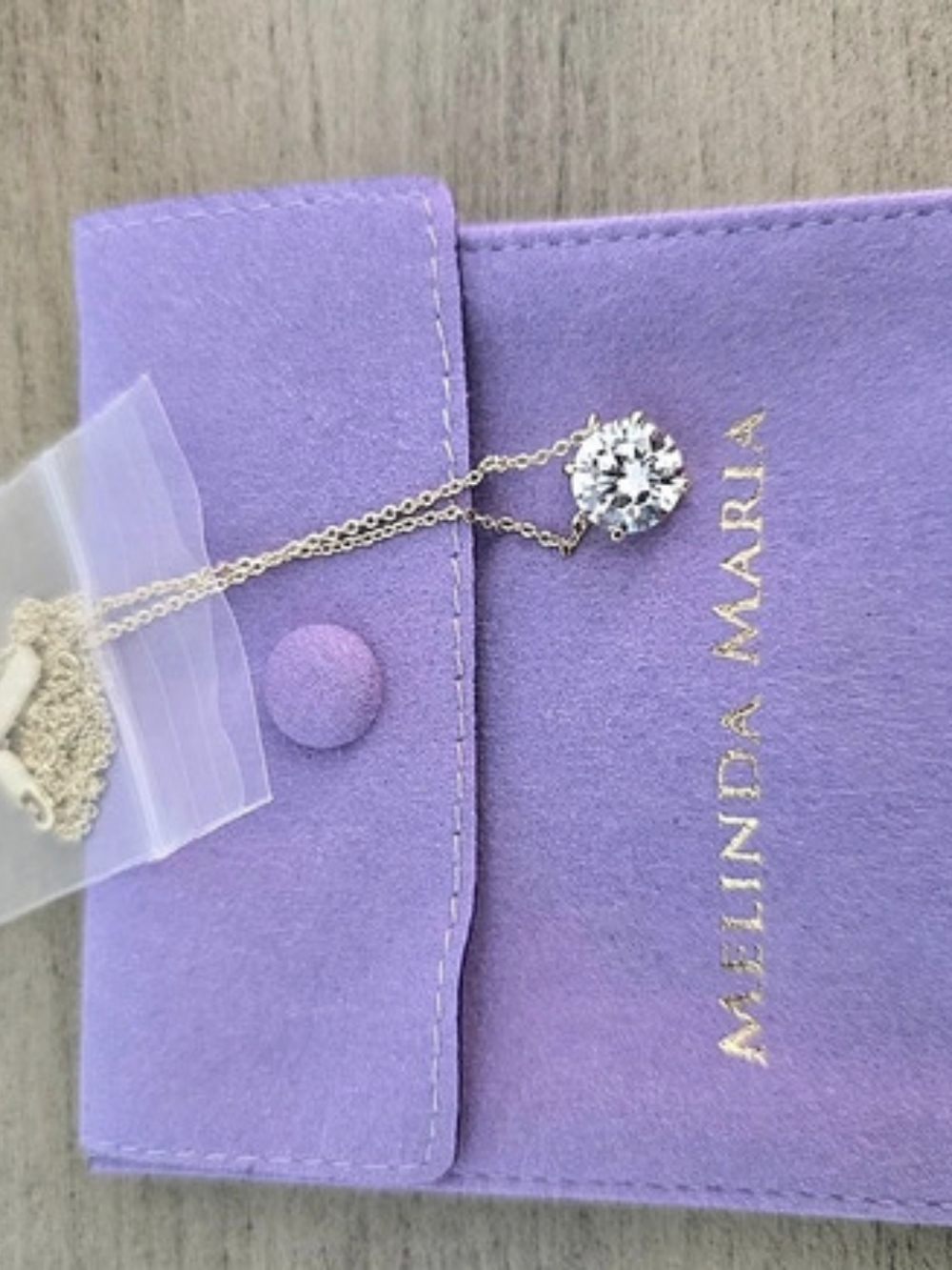 MILINDA MARIA Crystal Pendant Necklace in Gold & Silver Like New
